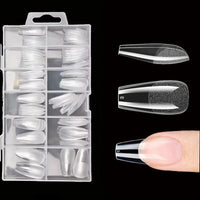 Clear Coffin Gel Nail Tips — 240 Piece