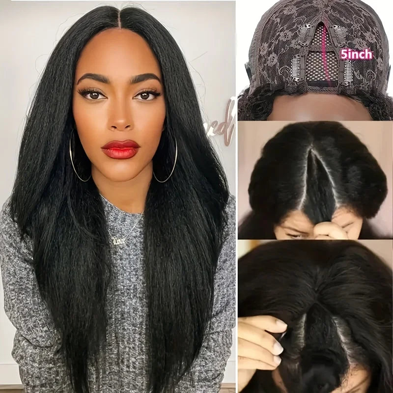 Kinky Straight V-Part Wig — No Leave Out