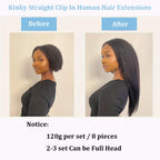 Kinky Straight Clip-In Extensions — 8 Piece