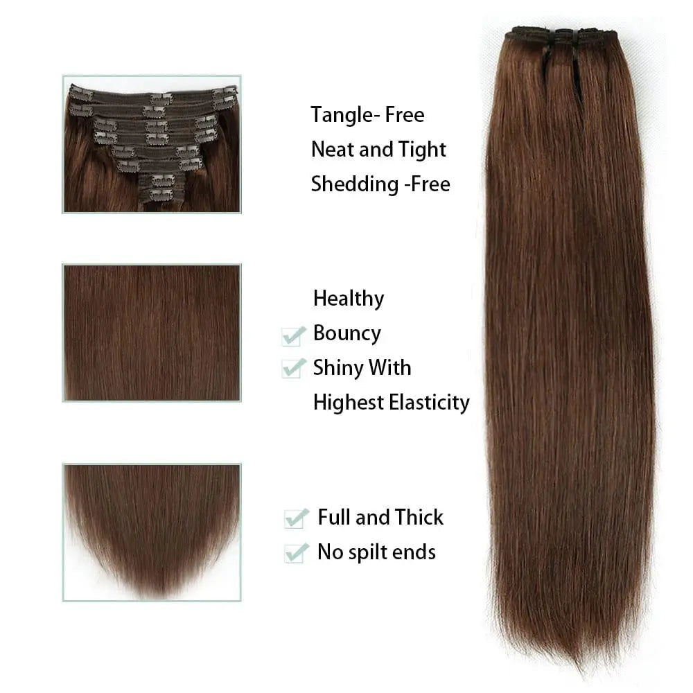 Straight Clip-In Extensions — 8 Piece Set