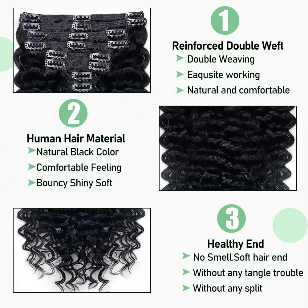 Deep Wave Clip-In Extensions — 8 Piece Set