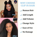Kinky Straight Clip-In Extensions — 8 Piece