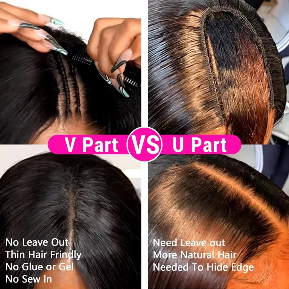 Straight V-Part Wig — Glueless