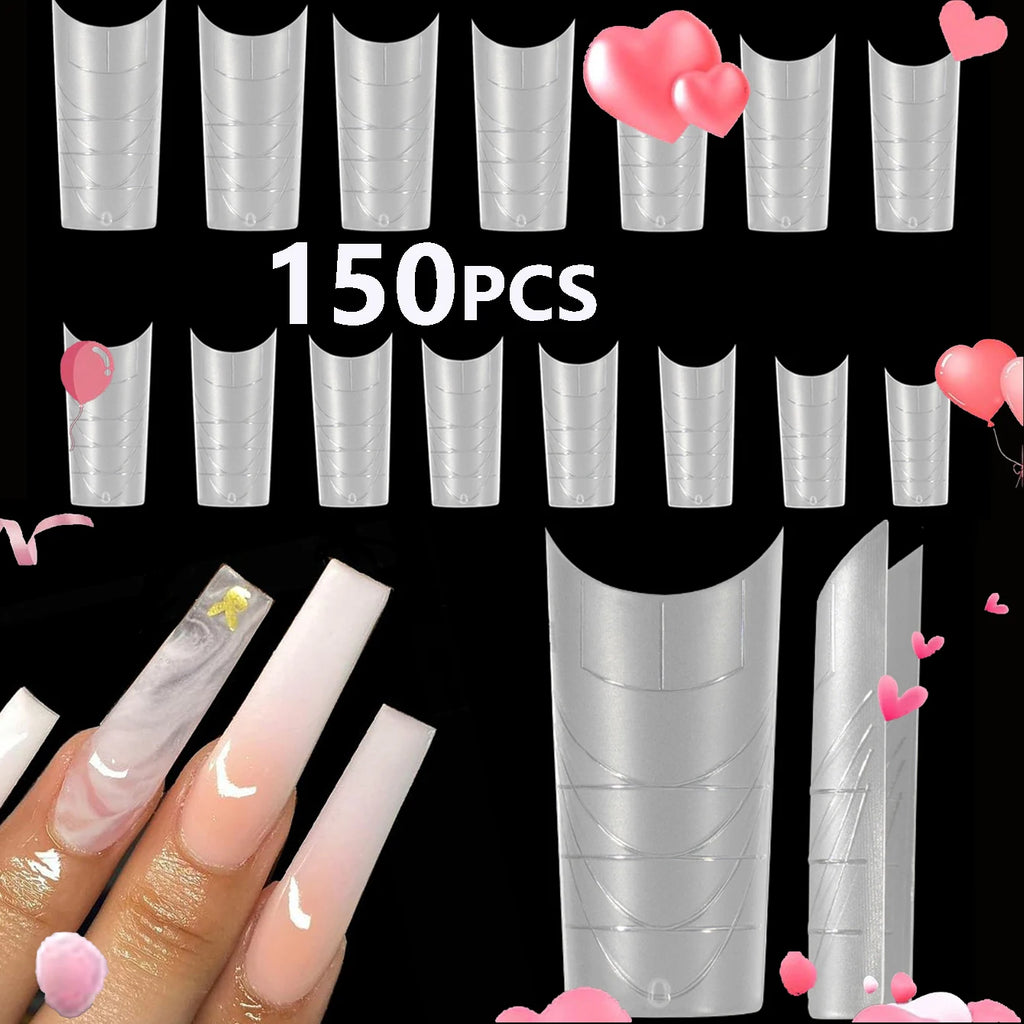 Clear Press-On Toenails with Glue Kit