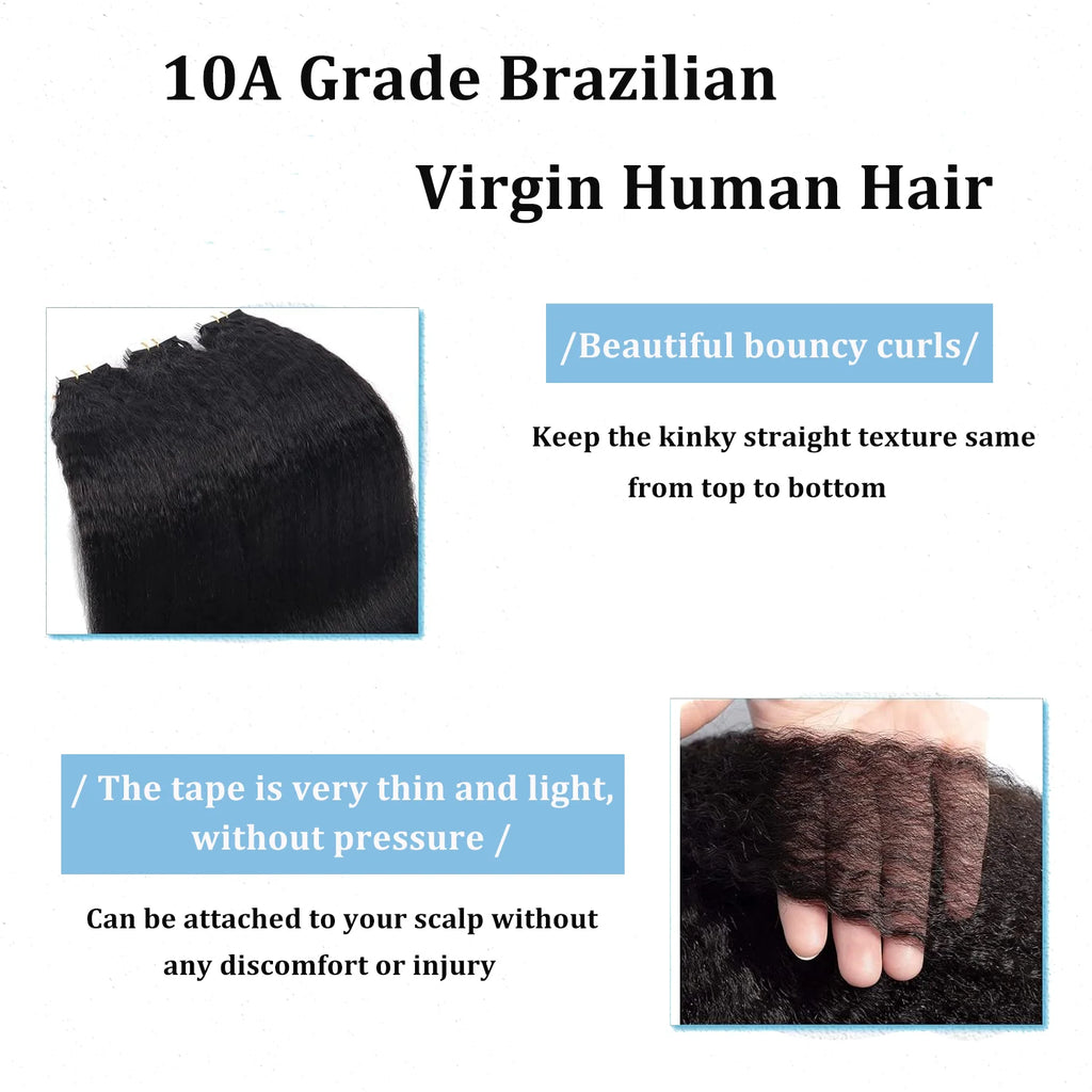 Kinky Straight Tape-In Extensions