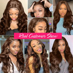 Chocolate Brown Body Wave Wig — 100% Human Hair
