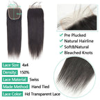 Straight Lace Closure — 100% Human Hair