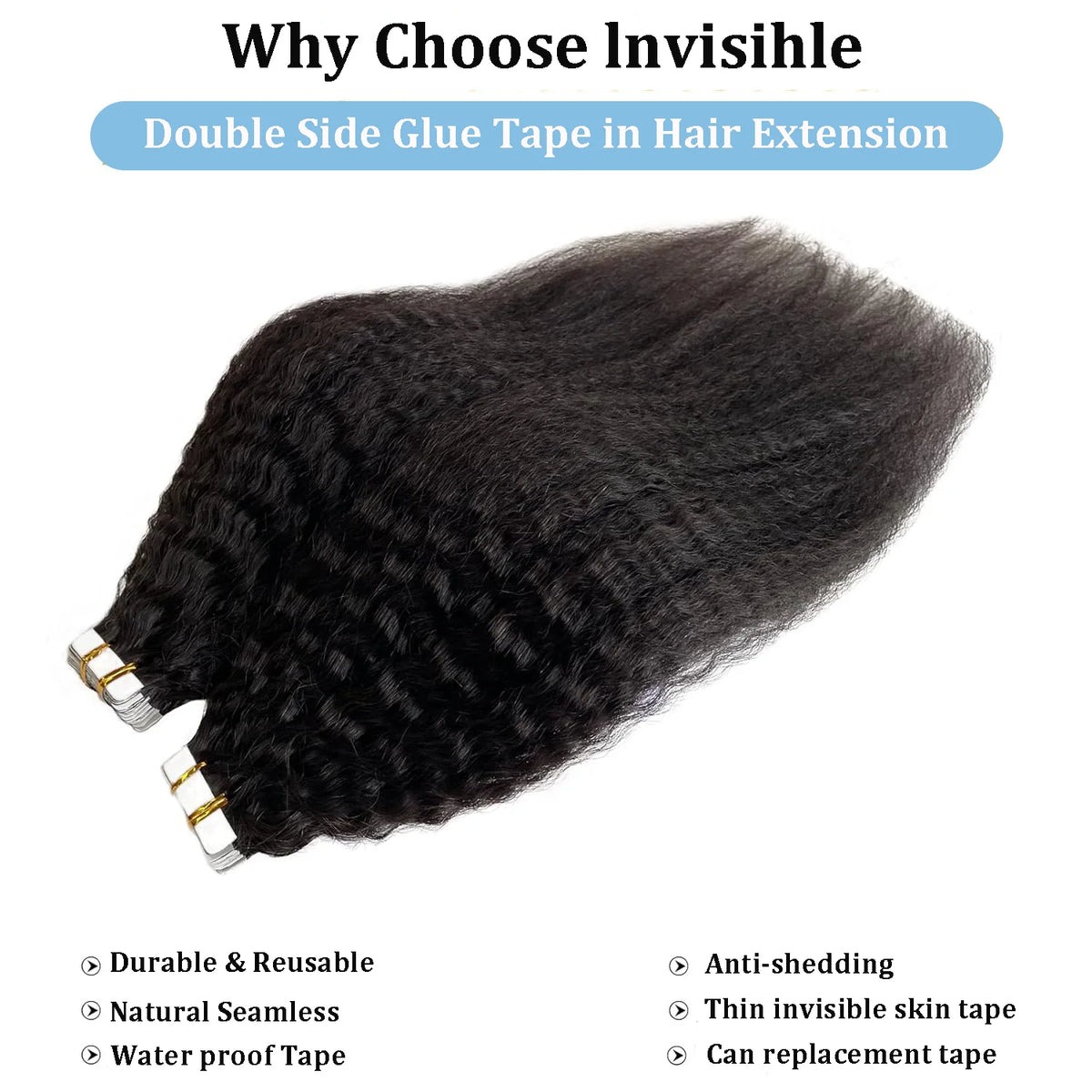 Kinky Straight Tape-In Extensions