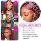 Burgundy 99J Deep Wave Wig — 200% Density