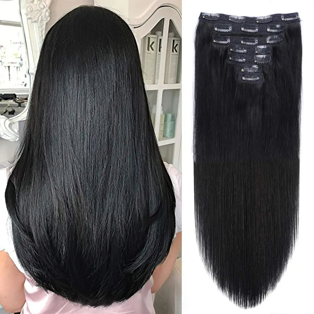 Straight Clip-In Extensions — 8 Piece Set