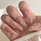 Long Stiletto Press-On Nails — Pink