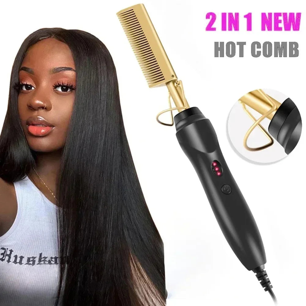 Heated Straightening Comb — Wet or Dry