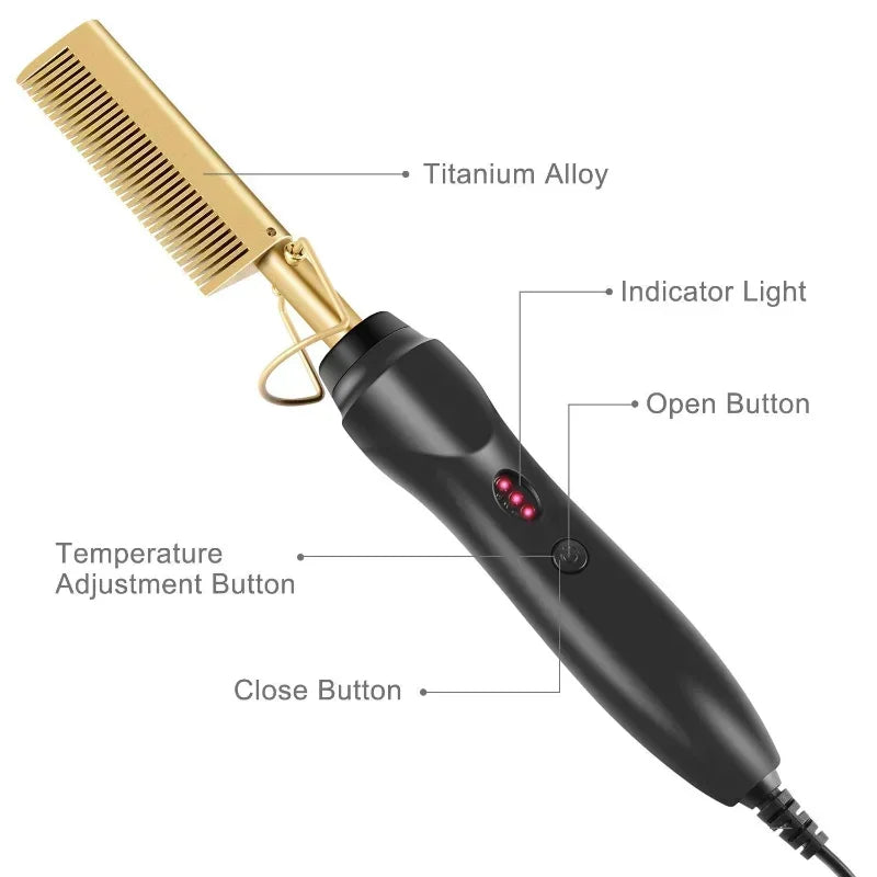 Heated Straightening Comb — Wet or Dry