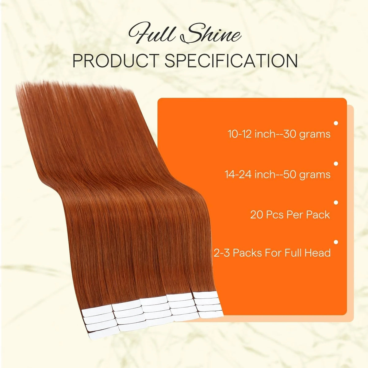 Remy Straight Tape-Ins — 20 Piece, 50g