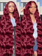 Burgundy 99J Body Wave Wig — 200% Density