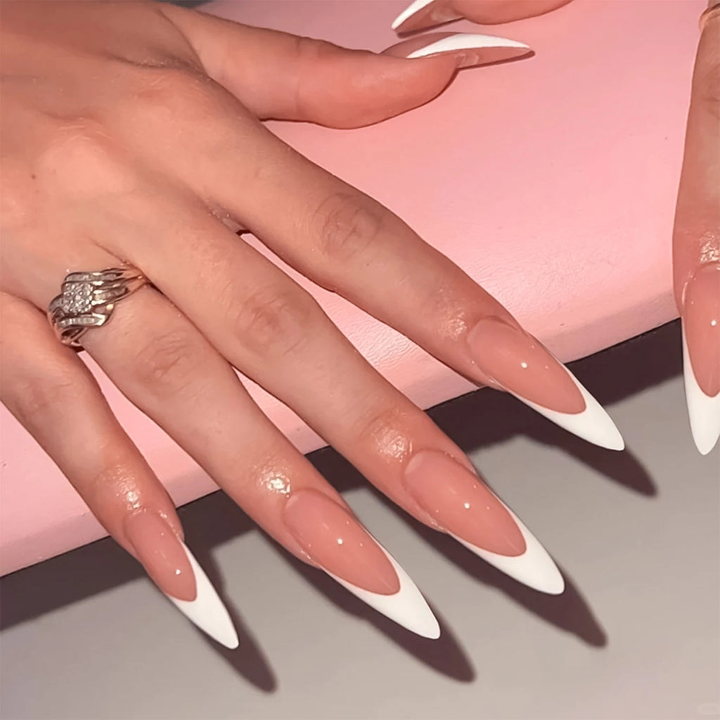 Long Stiletto Press-On Nails — Pink