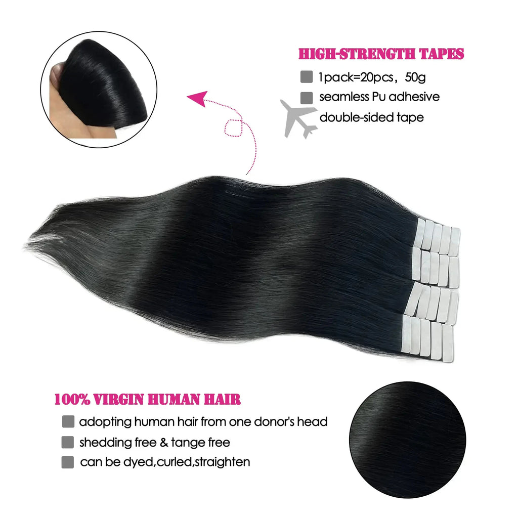 Seamless Straight Tape-In Extensions