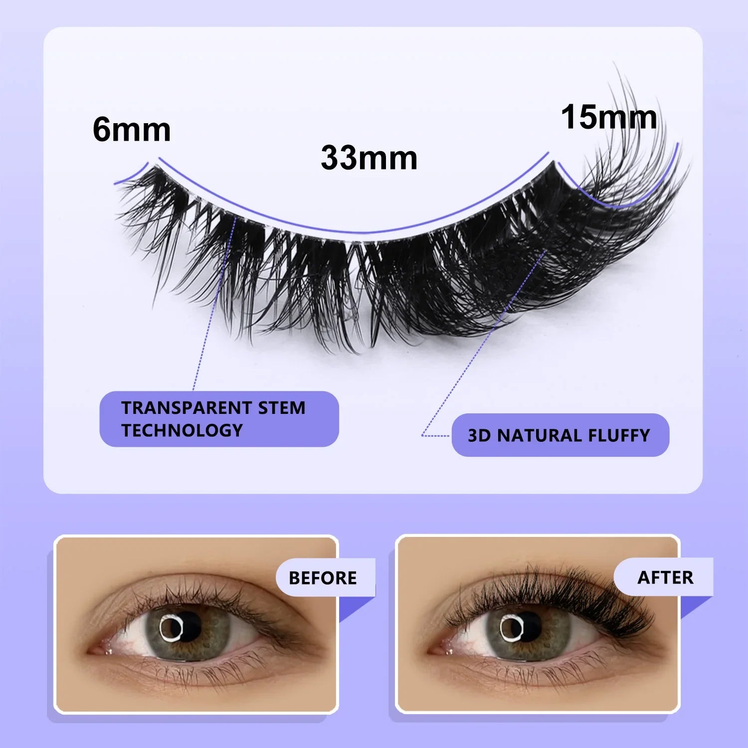 Natural Cat Eye Lashes — Soft Wispy