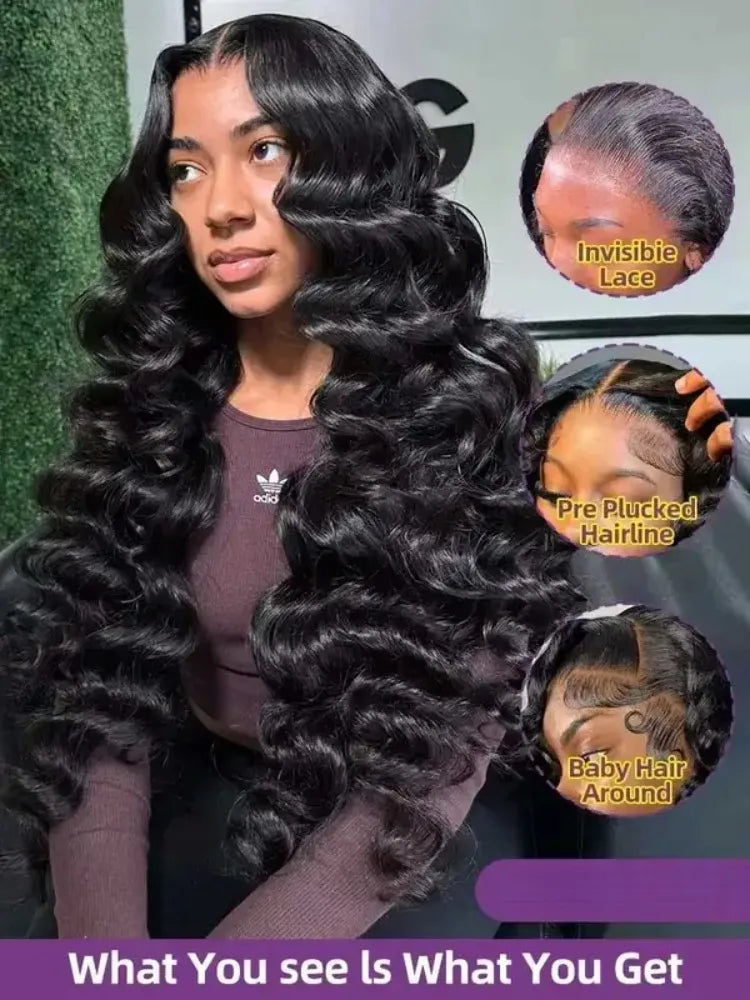 Loose Deep Wave Frontal Wig — 250% Density