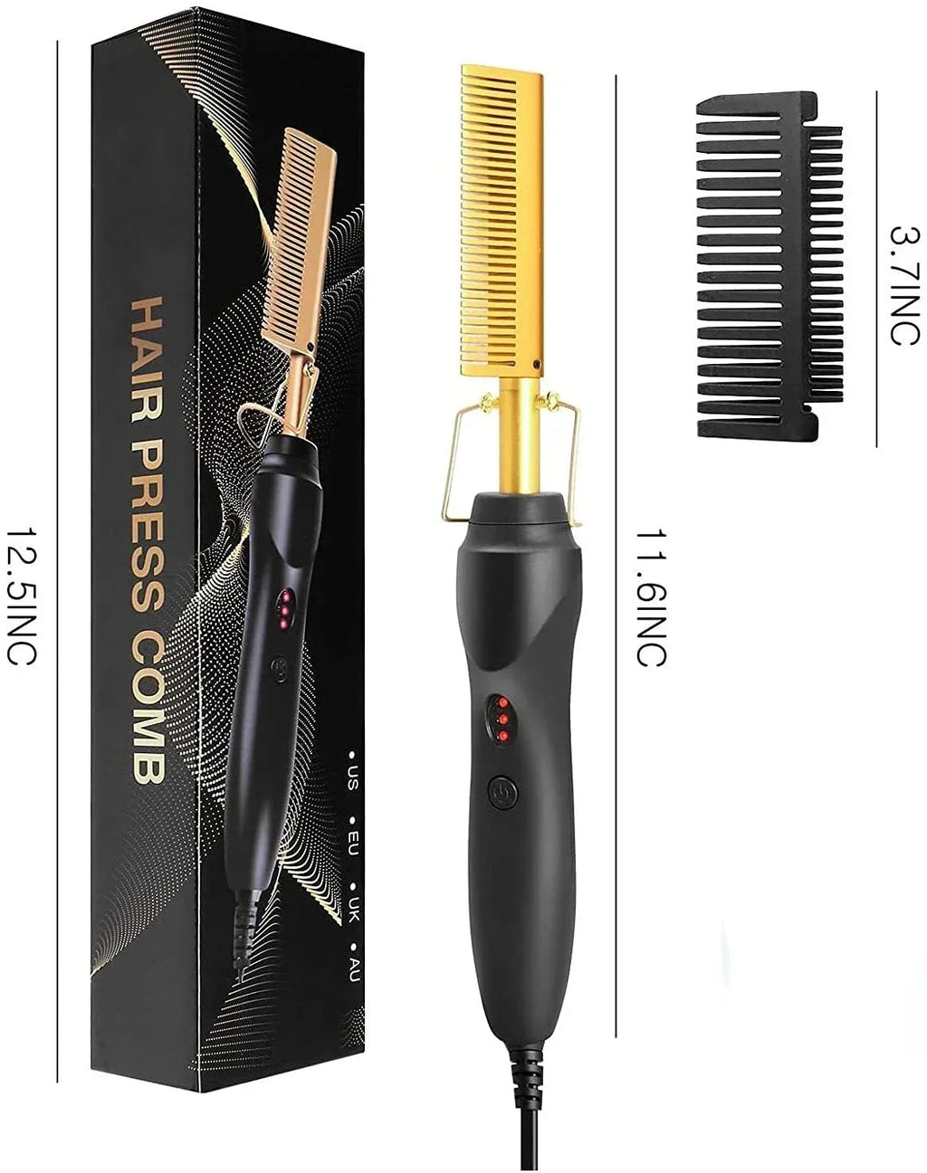 Heated Straightening Comb — Wet or Dry