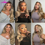 Ash Blonde Highlight Body Wave Wig