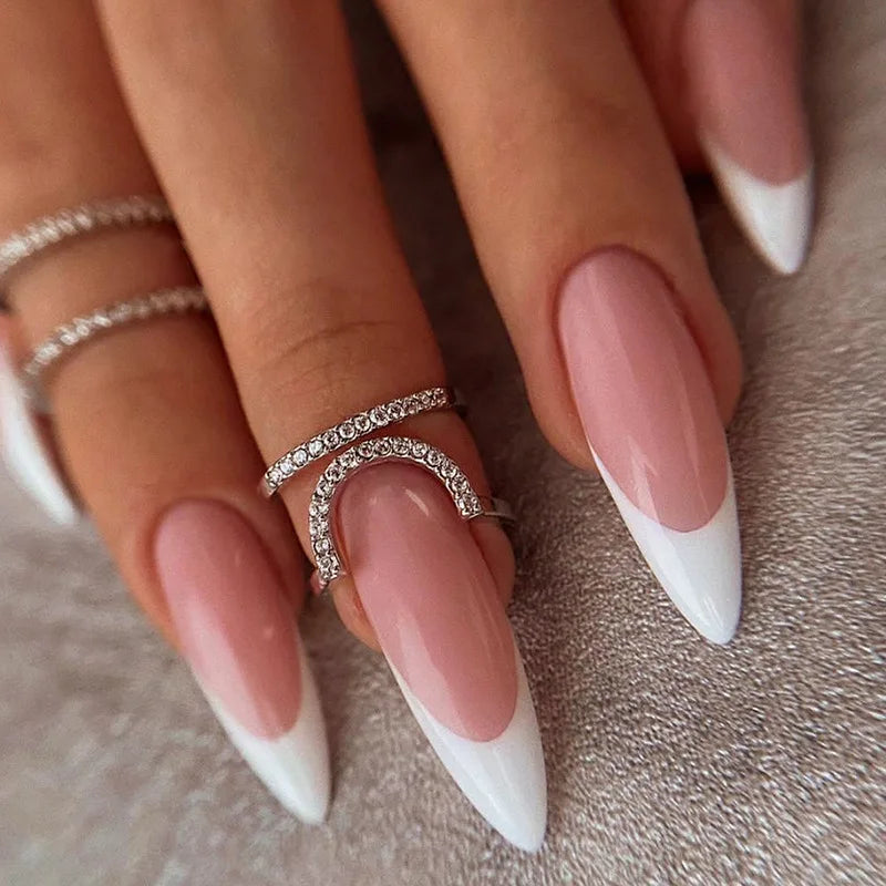 Long Stiletto Press-On Nails — Pink
