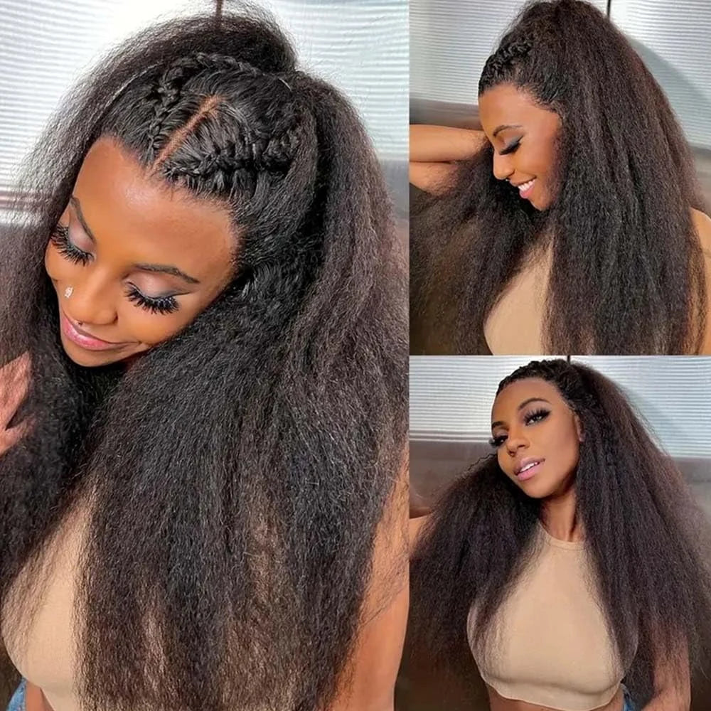 Kinky Straight Lace Front Wig — 100% Human Hair