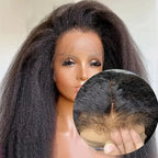 Kinky Straight Lace Front Wig — 100% Human Hair