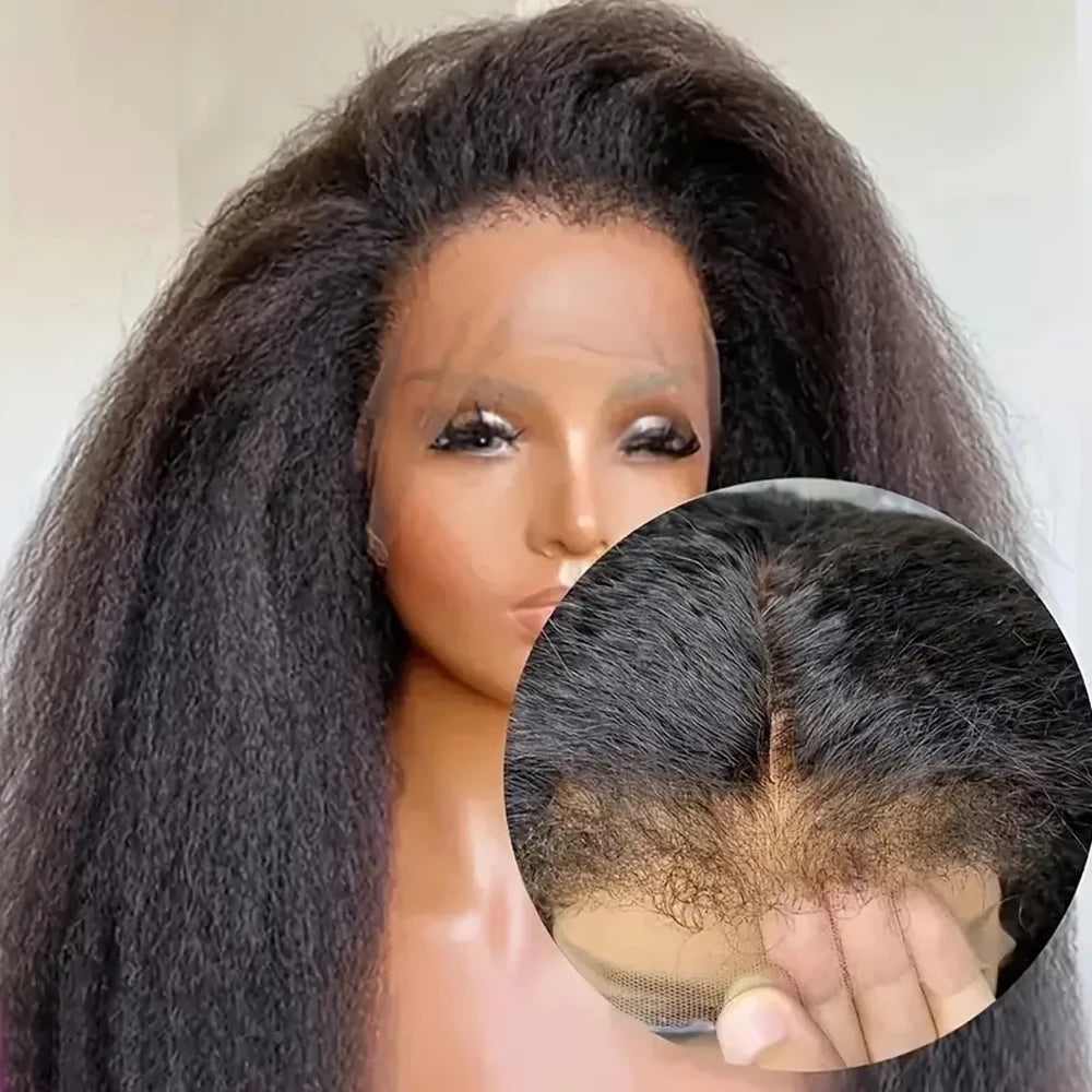 Kinky Straight Lace Front Wig — 100% Human Hair