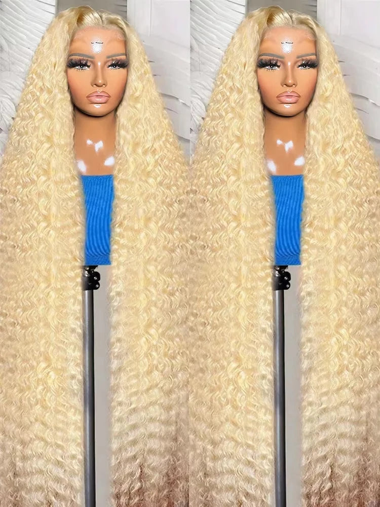 613 Honey Blonde Curly Wig — Loose Deep Wave