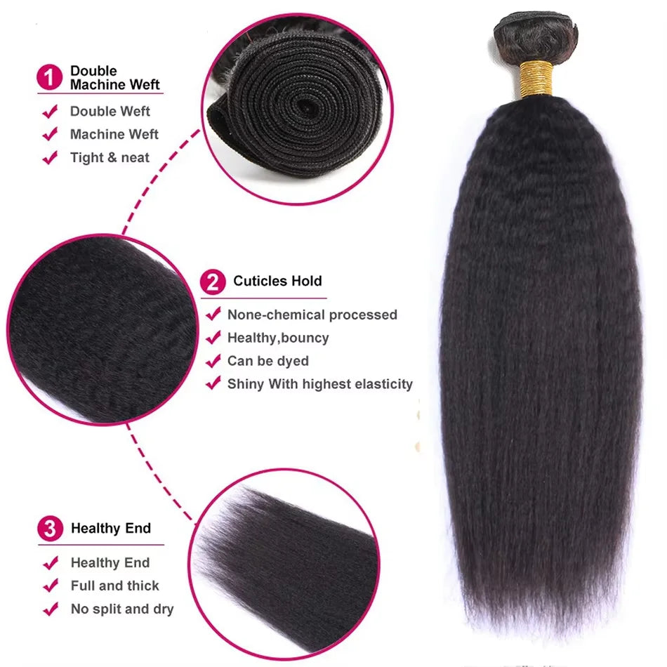 Kinky Straight Bundle Set — 100% Human Hair