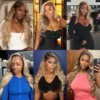 Ombre Ash Blonde Body Wave Wig — Rooted