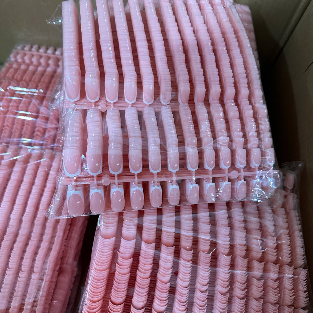 Pink French Coffin Press-Ons — 120 Piece