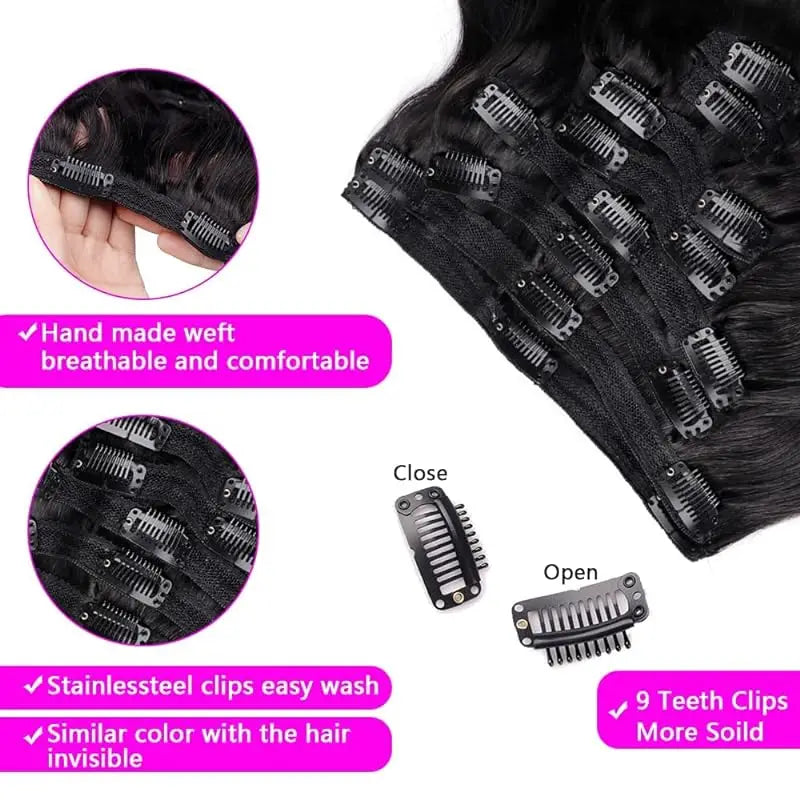 Body Wave Clip-In Extensions — 8 Piece Set
