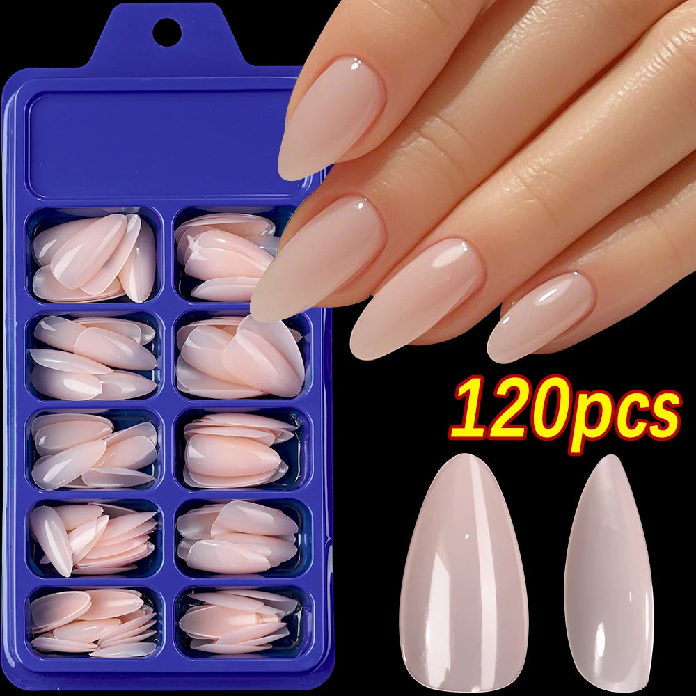 Pink French Coffin Press-Ons — 120 Piece