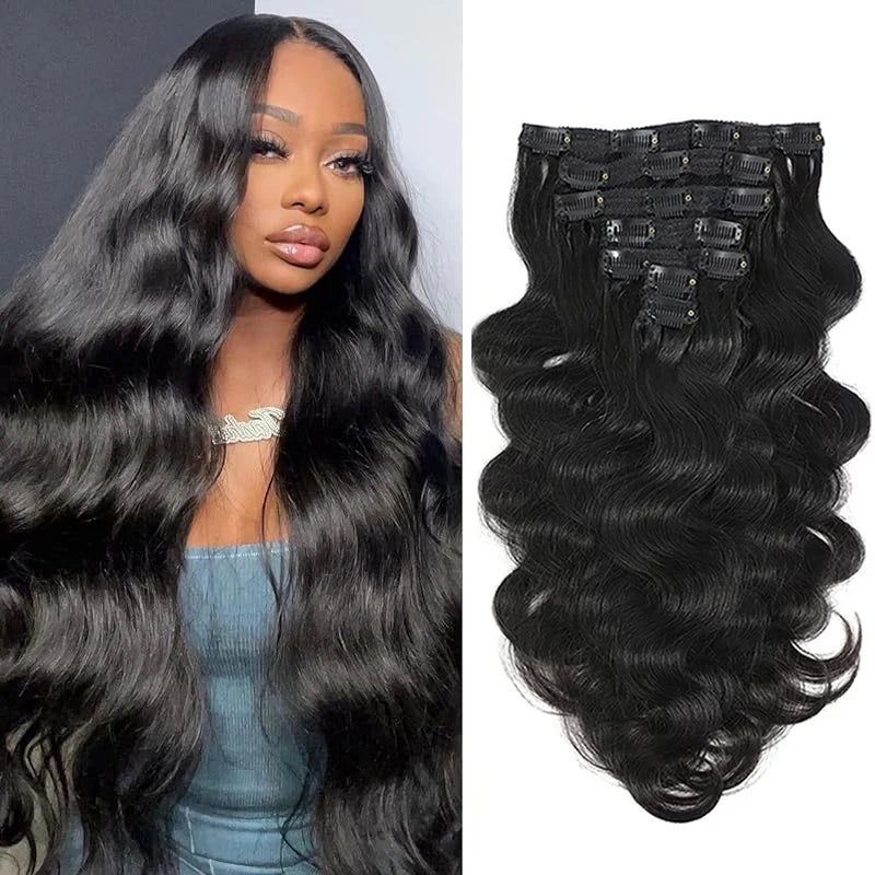 Body Wave Clip-In Extensions — 8 Piece Set