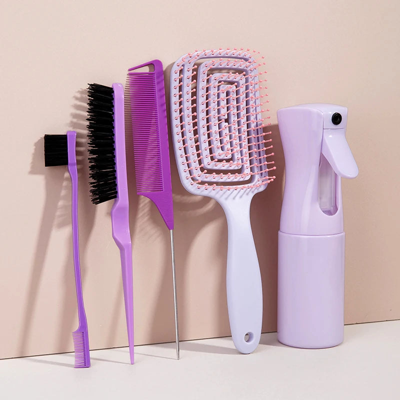 Massage Comb & Spray Bottle Set — 5 Piece