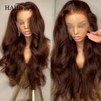 Chocolate Brown Body Wave Wig — 100% Human Hair