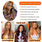 Honey Blonde Highlight Body Wave Wig