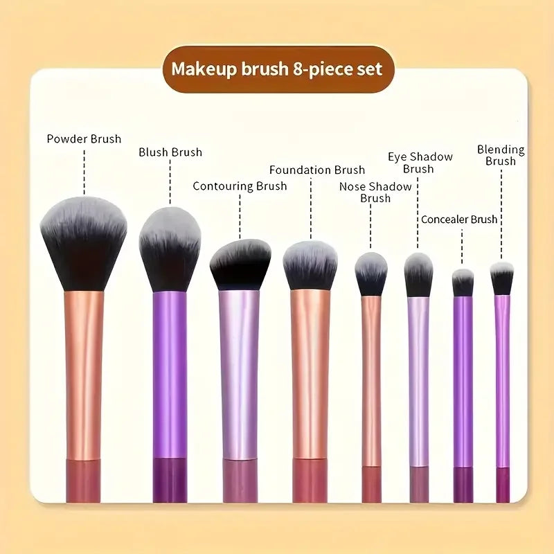 Makeup Brush Kit — 8 Piece