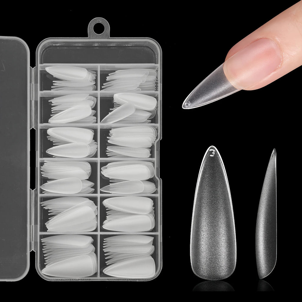 Matte Coffin & Stiletto Tips — 240 Piece