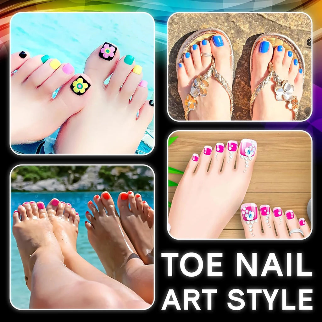 Clear Press-On Toenails with Glue Kit