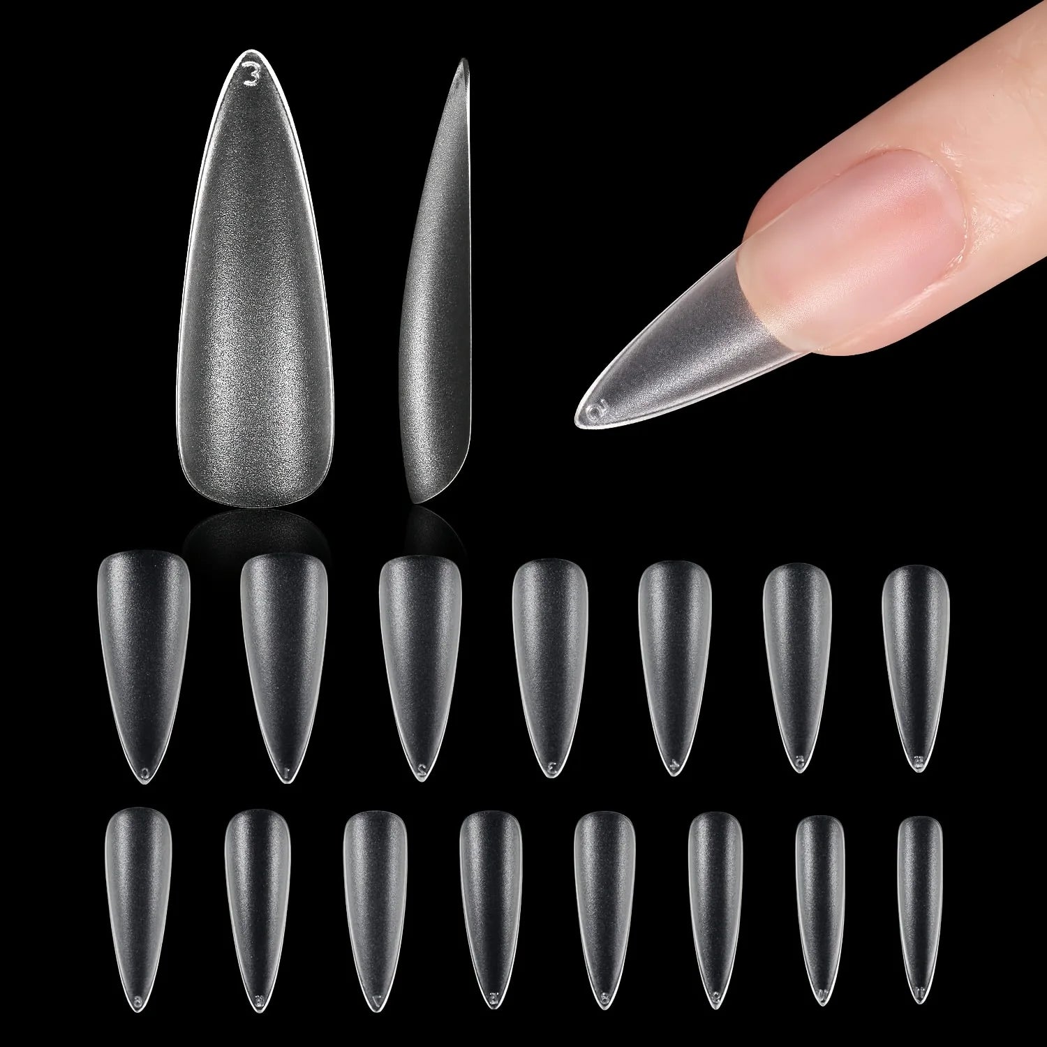 Matte Coffin & Stiletto Tips — 240 Piece