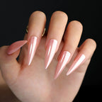 Long Stiletto Press-On Nails — Pink