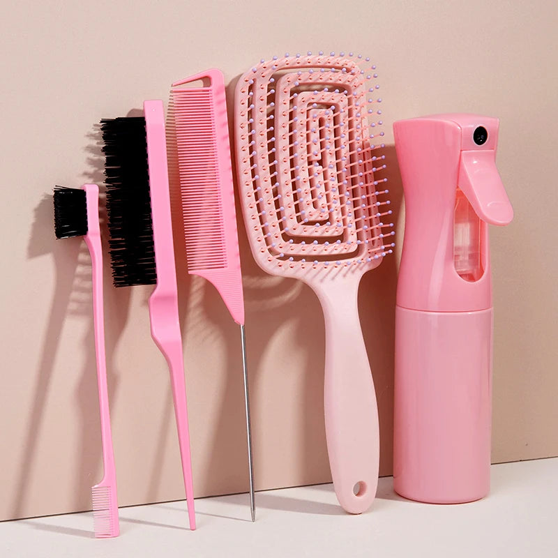 Massage Comb & Spray Bottle Set — 5 Piece