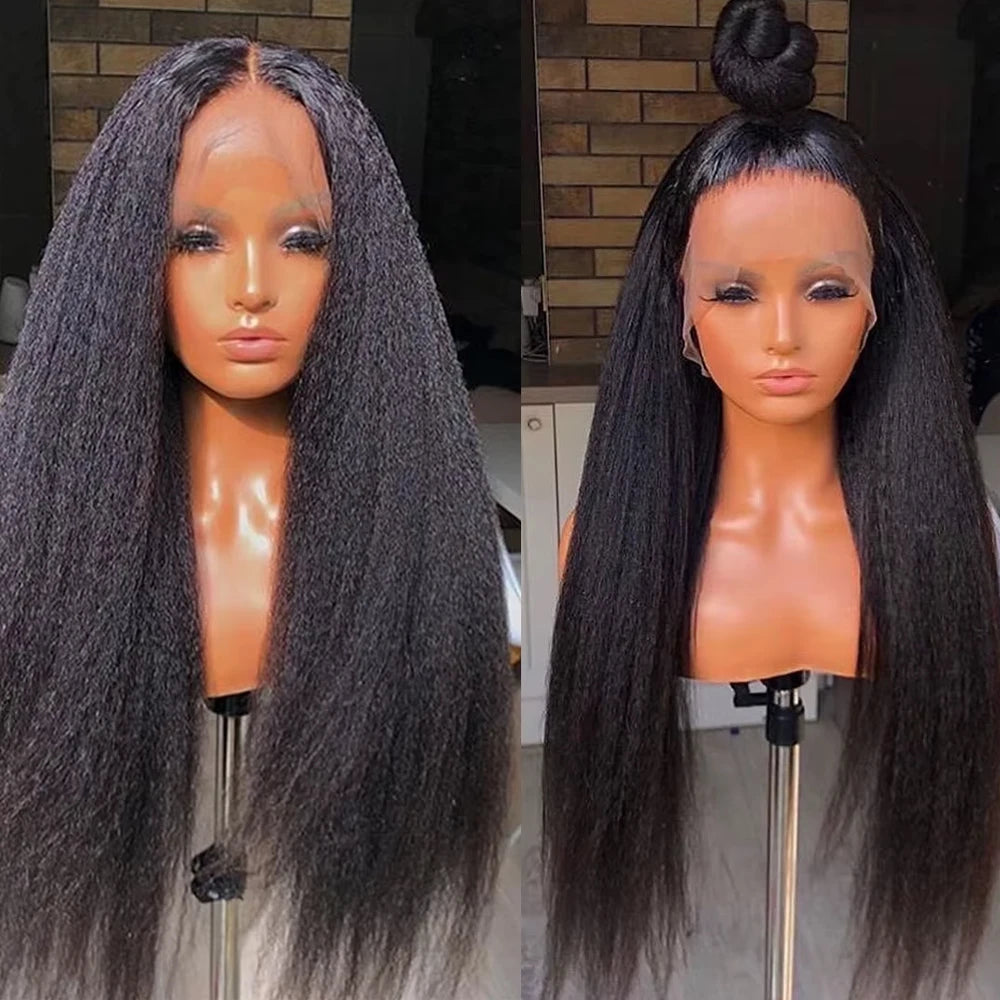 Kinky Straight Lace Front Wig — 100% Human Hair