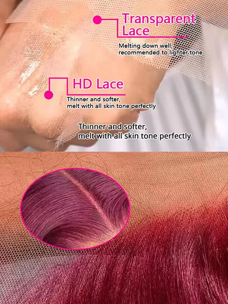 Burgundy 99J Body Wave Wig — 200% Density
