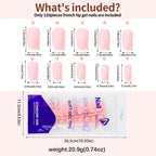 Pink French Coffin Press-Ons — 120 Piece