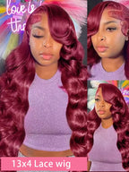 Burgundy 99J Body Wave Wig — 200% Density