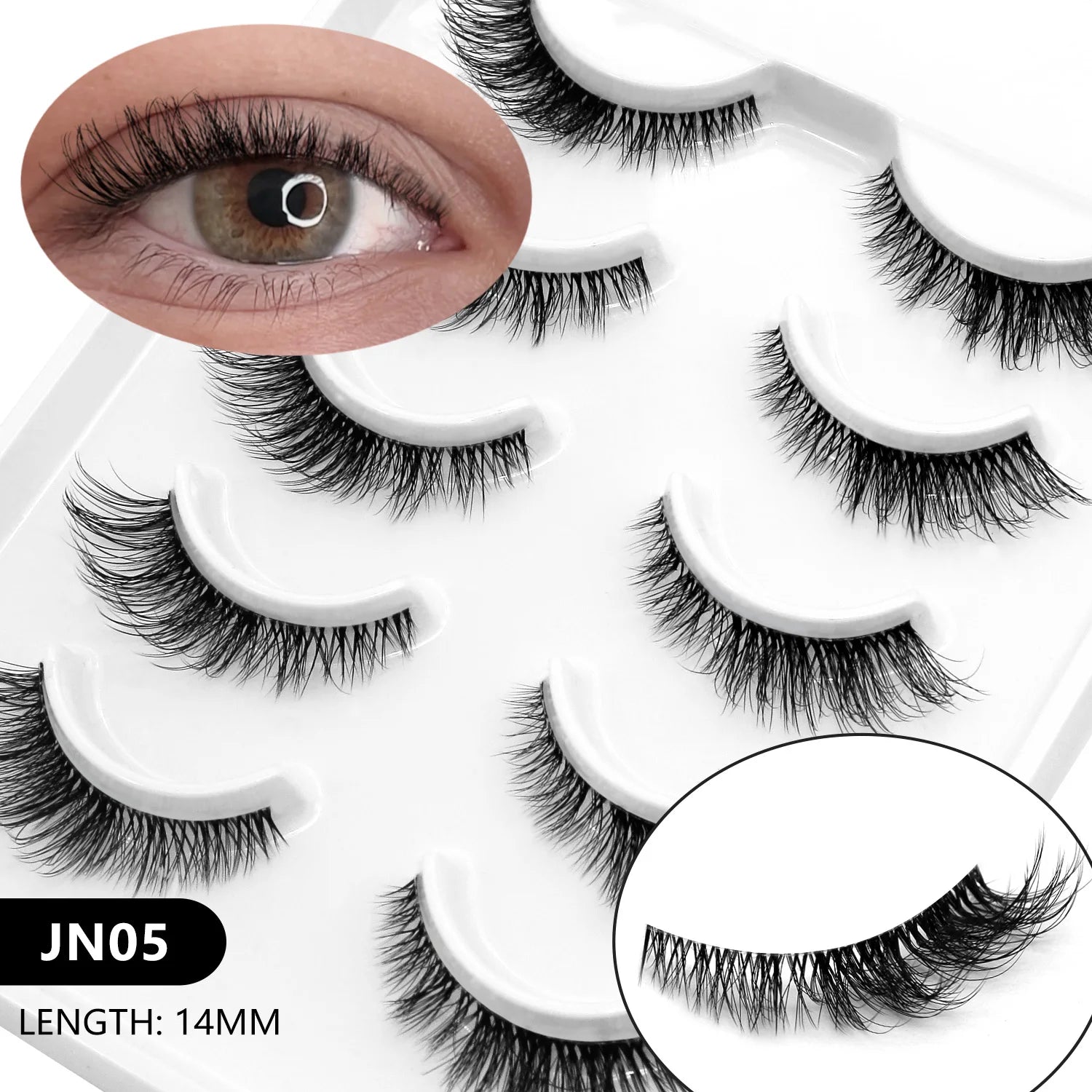 Cat Eye Lashes - on model